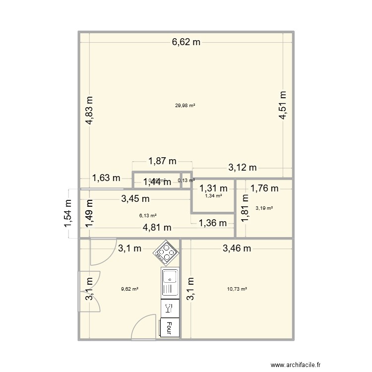 Saint martin aménagement. Plan de 8 pièces et 62 m2