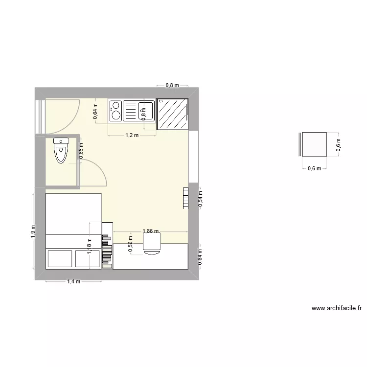 CH 201 - IMMEUBLE CLUSES version 2. Plan de 2  et 15 m²