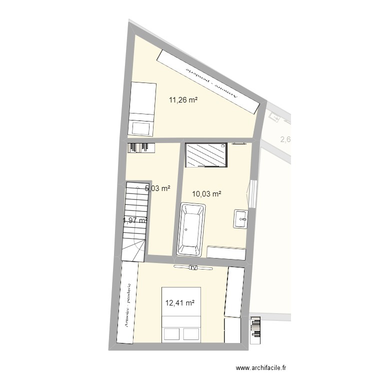65241;u,yntb. Plan de 10 pièces et 138 m2