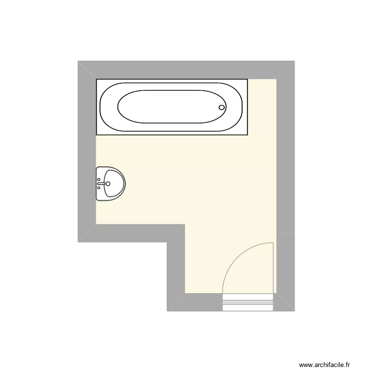 CARON SDB initial. Plan de 1  et 7 m²