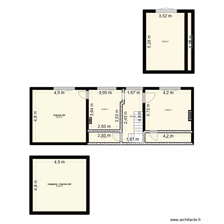 Etage - Waremme. Plan de 9 et 109 m² Etage - Waremme. Plan de 9 et 109 m²