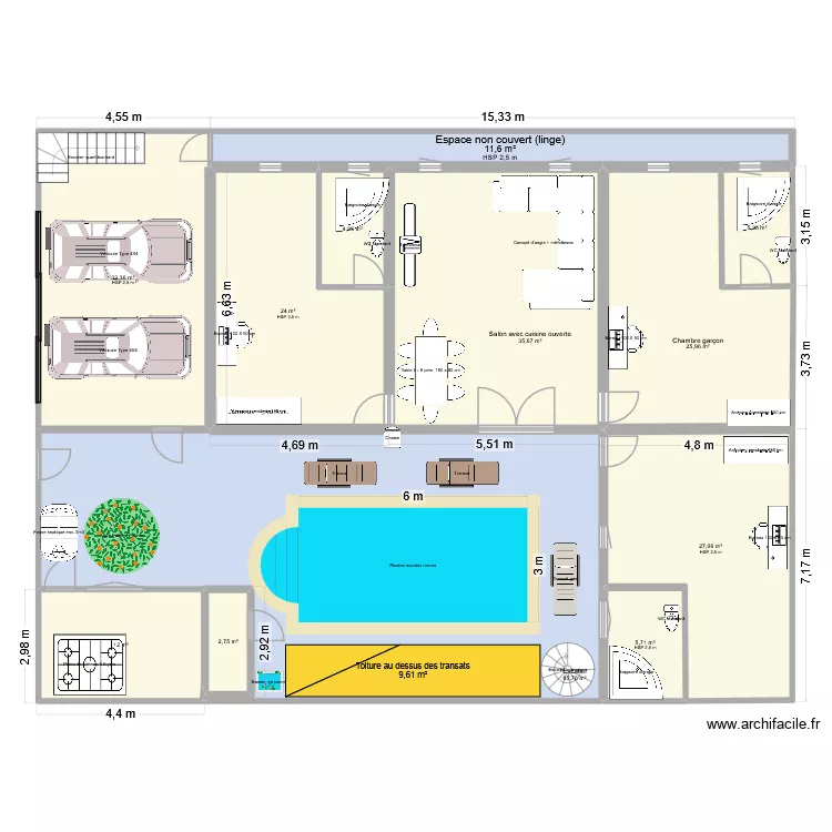 Terrain de Mbour. Plan de 12  et 274 m²