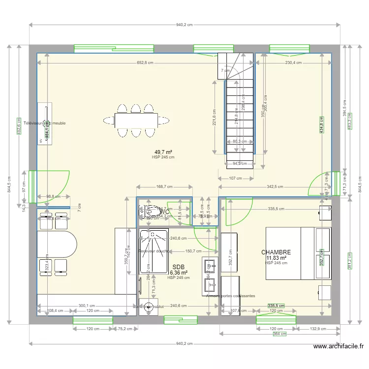 PALU 5. Plan de 4  et 69 m²