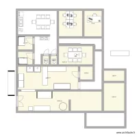 plan labo bureau refectoire sanitaire Blanc