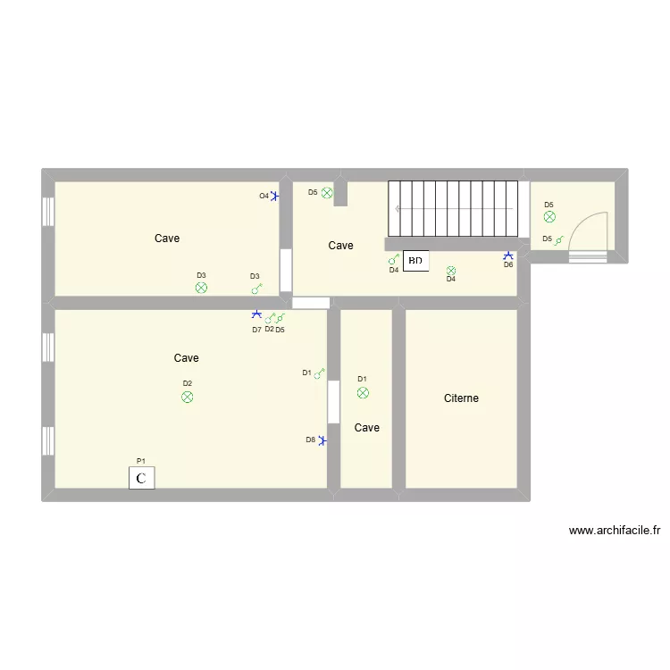 cave. Plan de 
