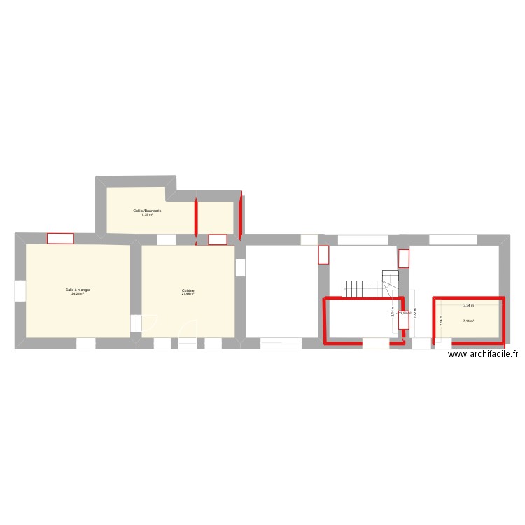 Planevolué1. Plan de 5 pièces et 63 m2