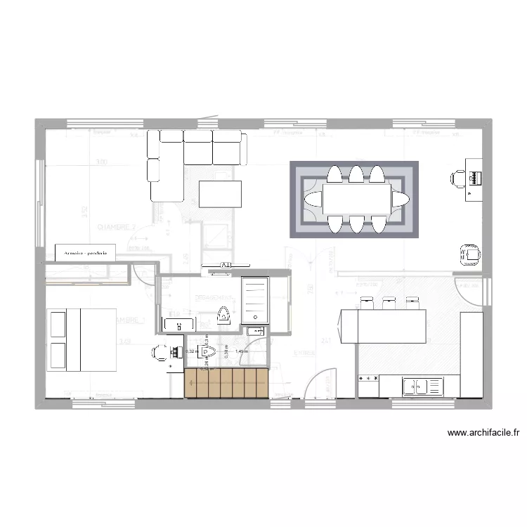 BEG-MEIL. Plan de 4  et 95 m²