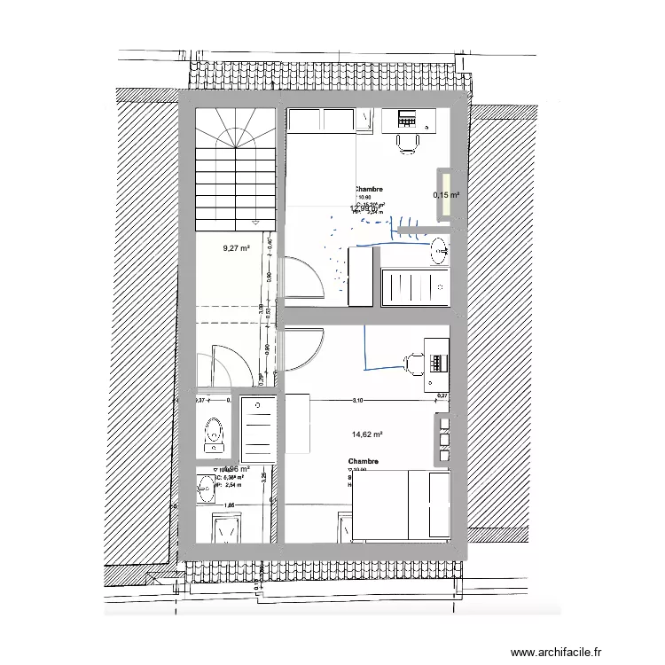 St Gilles chee woo - Combles 4ieme. Plan de 