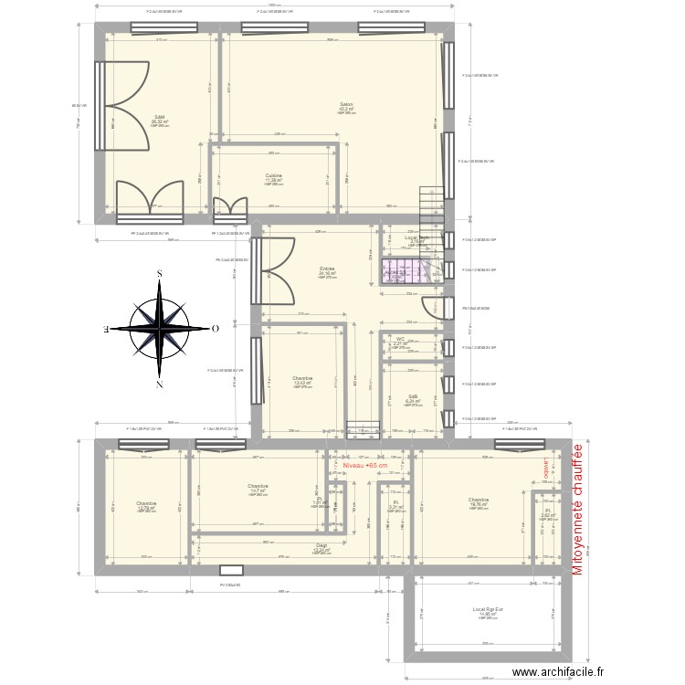 CORDIER Louli. Plan de 22 pièces et 301 m2