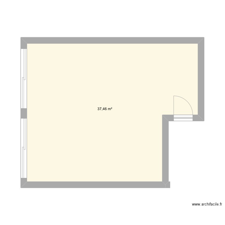 Dépôt stade Michelle . Plan de 1 pièce et 37 m2