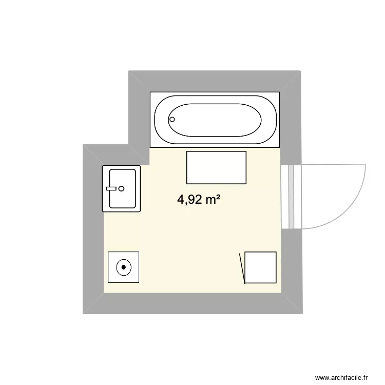 salle de bain M.G. Plan de 1  et 5 m²