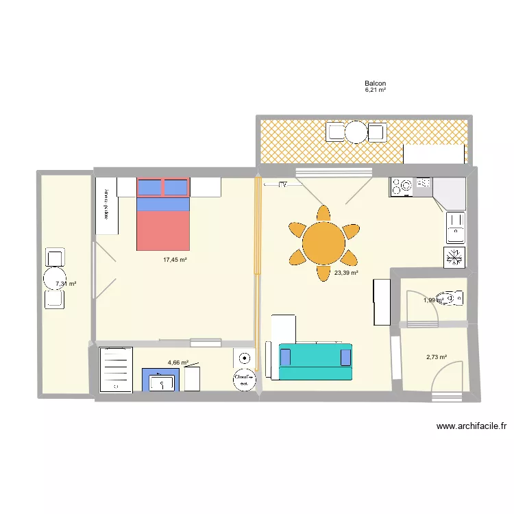 6fours. Plan de 7  et 64 m²