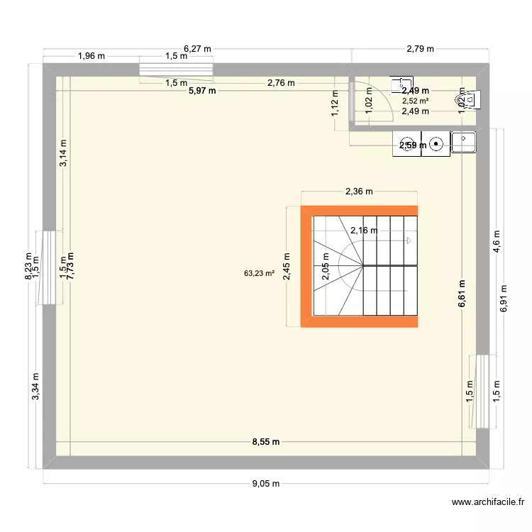 cave Maison2 h&eacute;singue. Plan de 