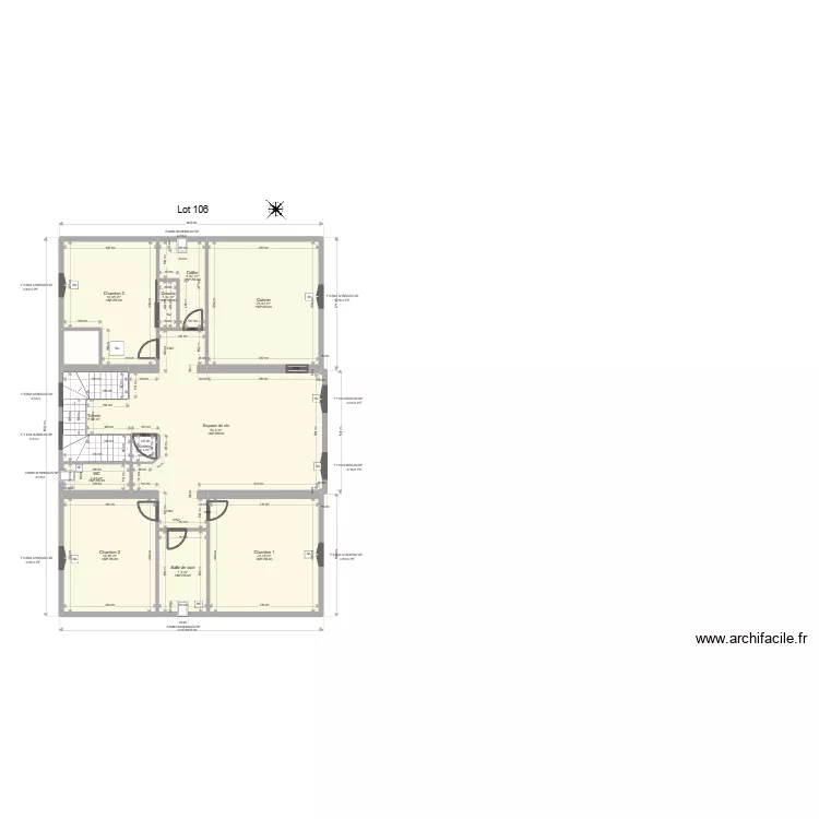 Lot 106. Plan de 12  et 170 m²