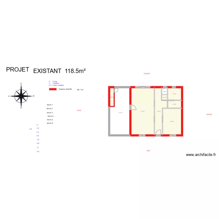 FERREIRA Michel_ Existant. Plan de 19 pièces et 162 m²