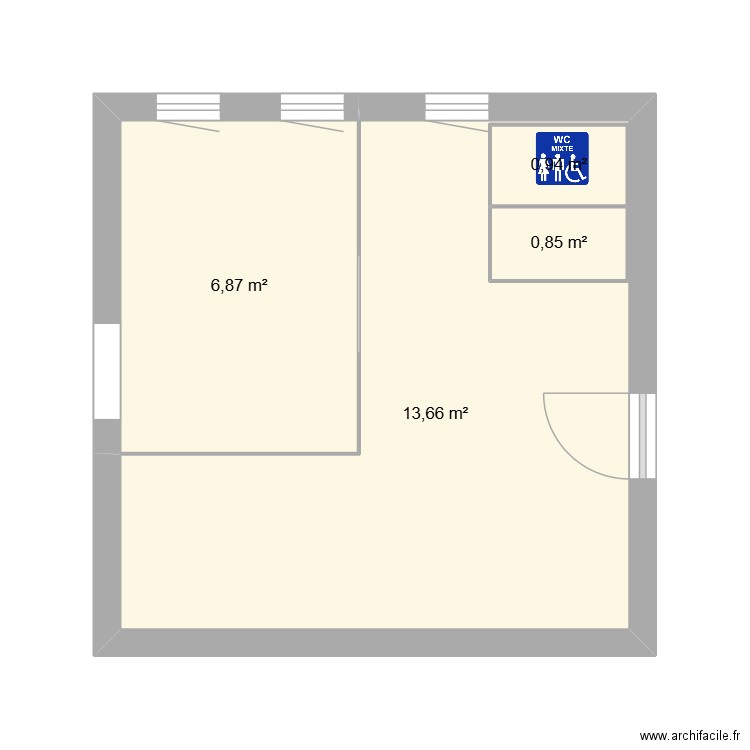 carinosa. Plan de 4 pièces et 24 m2