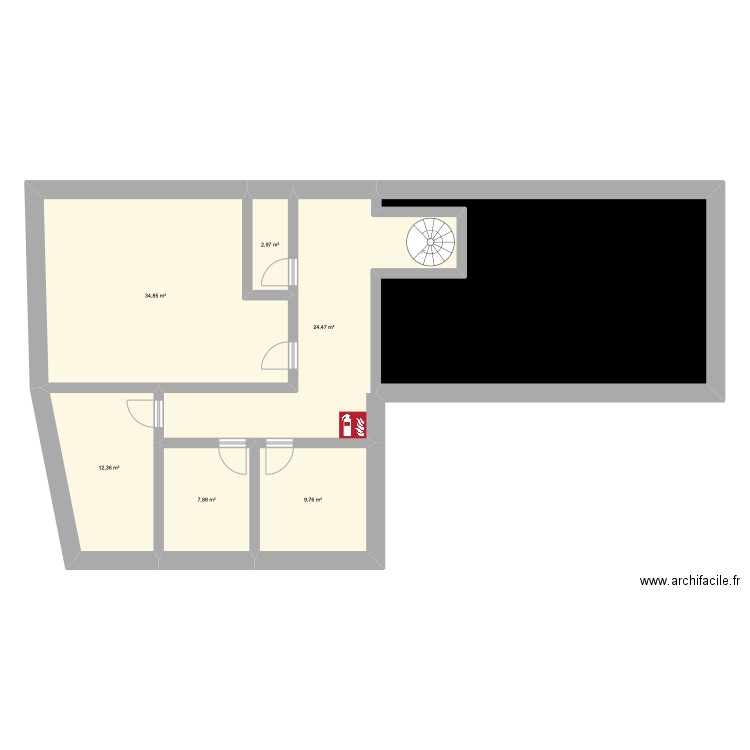 Yves Rocher Barentin étage. Plan de 7 pièces et 140 m2
