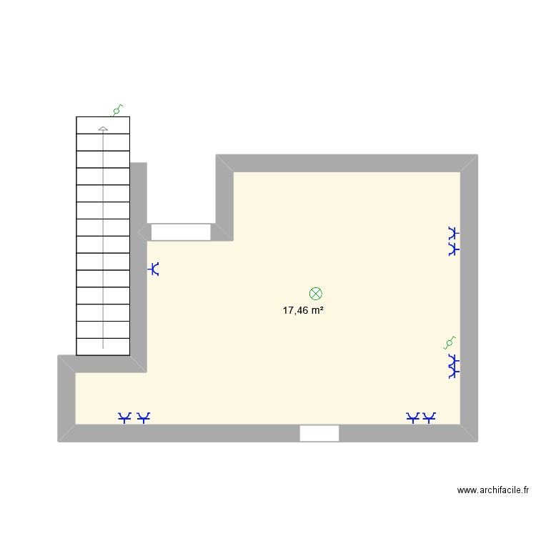 GLBAA. Plan de 1 pièce et 17 m2
