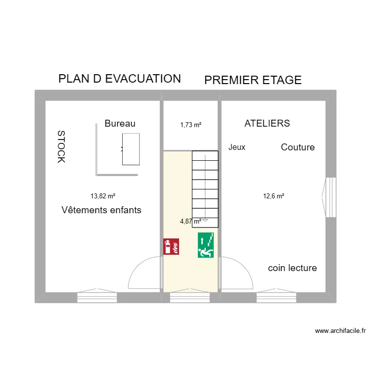 87 AIXE SUR VIENNE (1er &eacute;tage). Plan de 