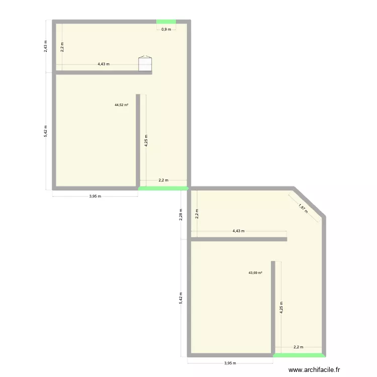bar lomme. Plan de 2  et 88 m²