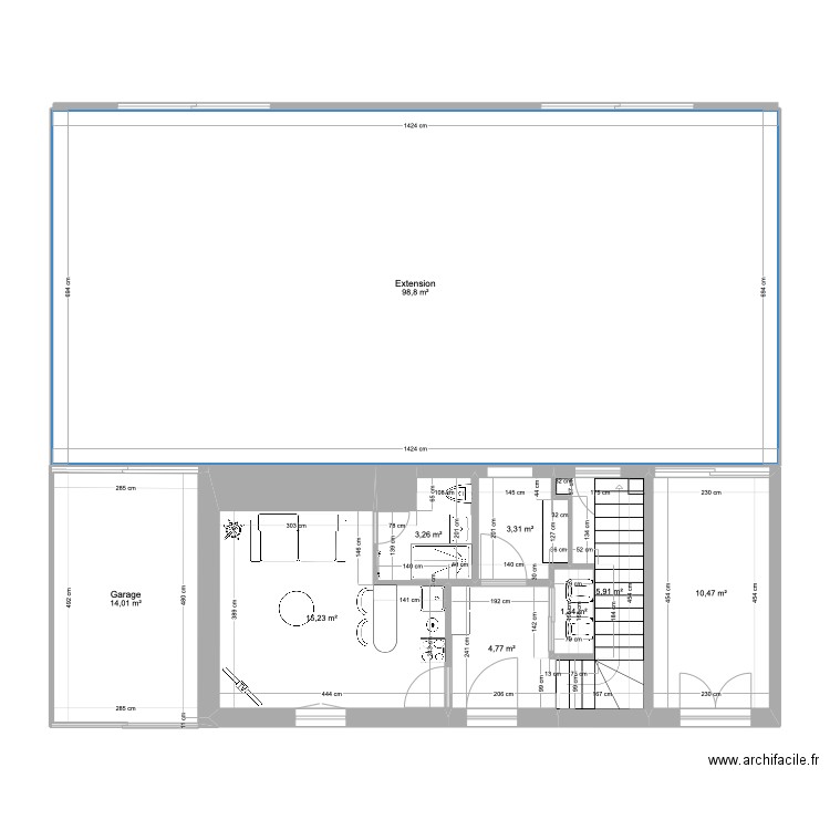 MONTCHAT RDC - STUDIO. Plan de 9 pièces et 157 m2