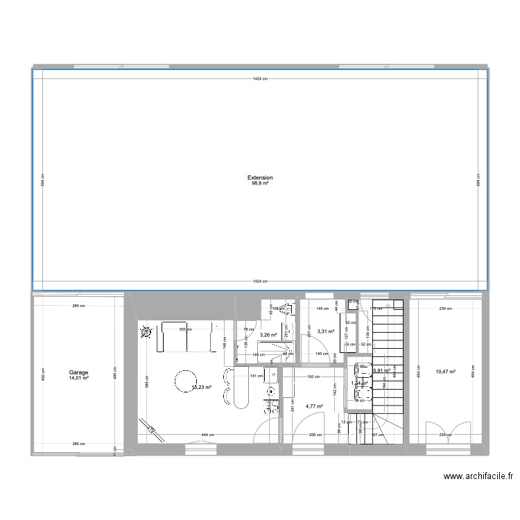 MONTCHAT RDC - STUDIO. Plan de 0 pièce et 0 m2