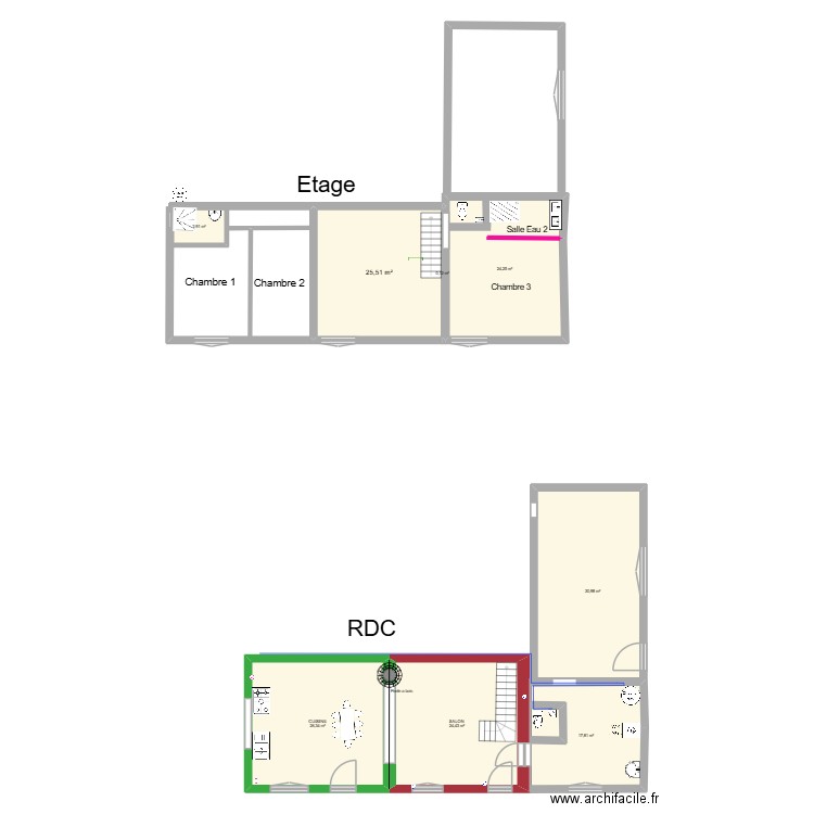 EAU. Plan de 8 pièces et 152 m2