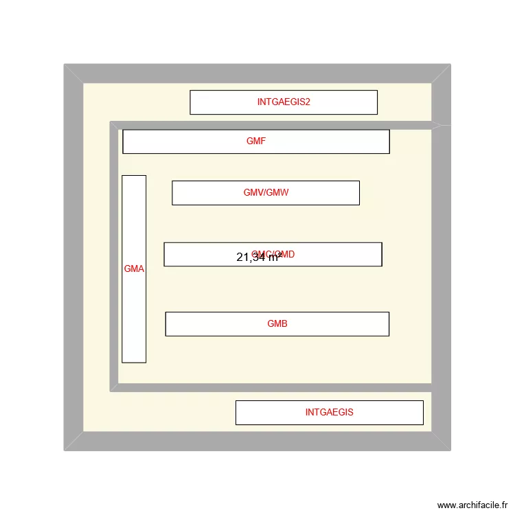 PLAN EMPLACEMENT BAS. Plan de 1 pièce et 21 m²