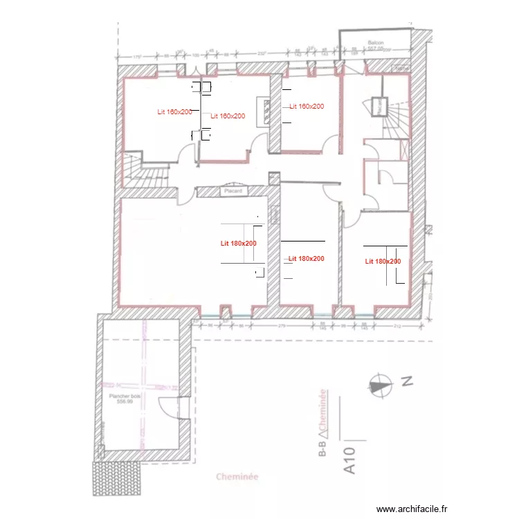 1er Etage Implantation "B". Plan de 