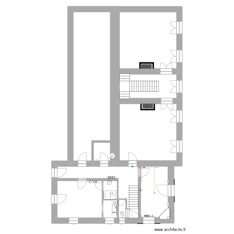 Maison principale. Plan de 5 pièces et 31 m2