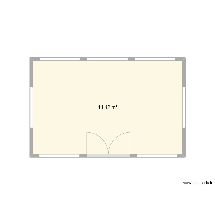 cidrerie. Plan de 1 pièce et 14 m2