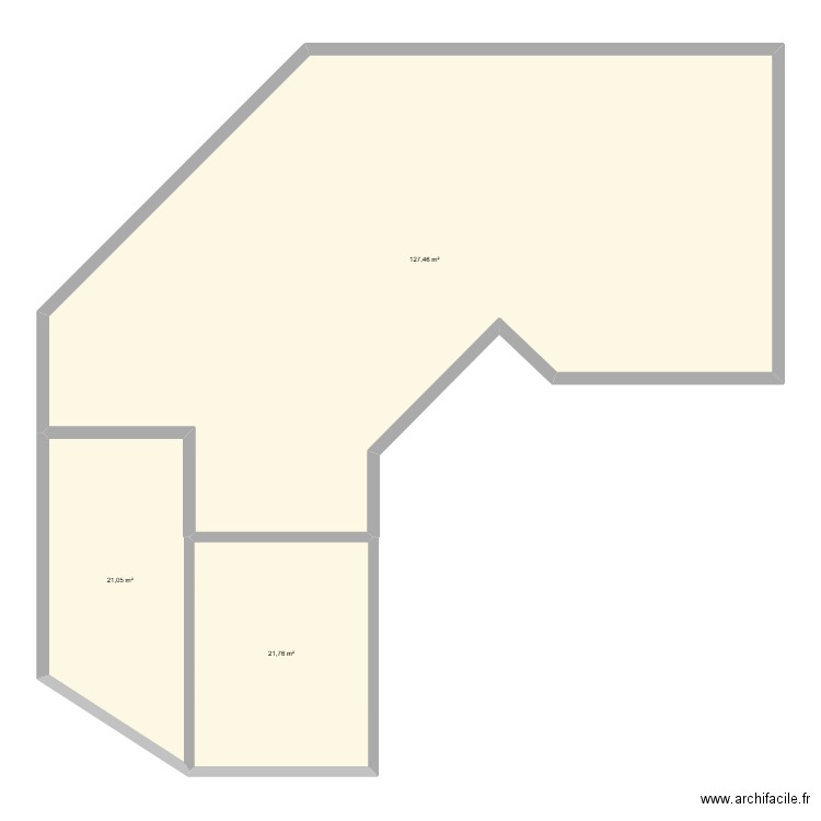 aziz. Plan de 3 pièces et 170 m2