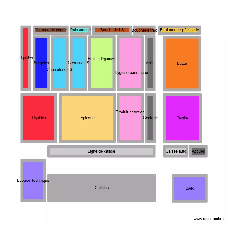 leclerc. Plan de 24 pièces et 38 m²