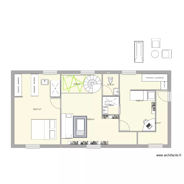 plan maison 1 &eacute;tage. Plan de 