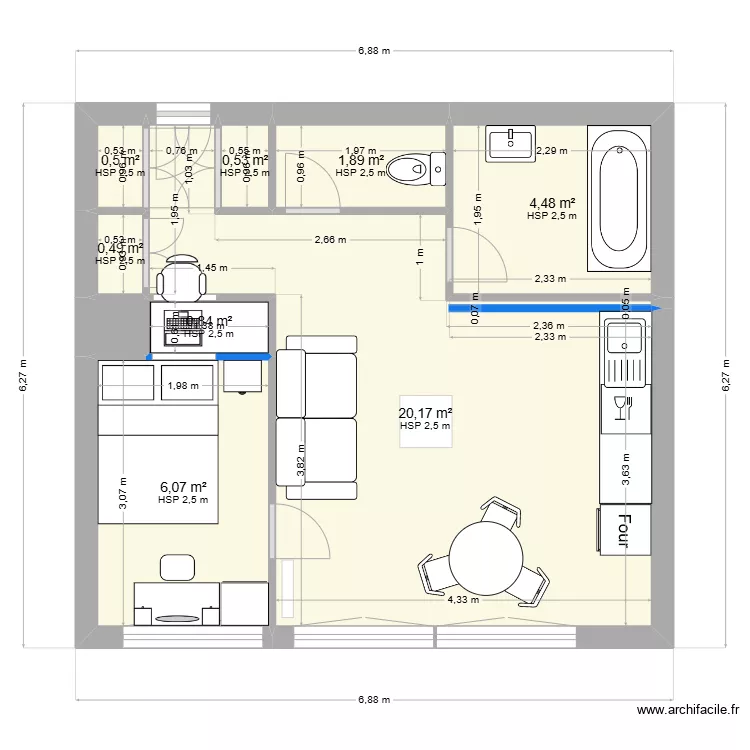 plan appart derinck. Plan de 9  et 35 m²