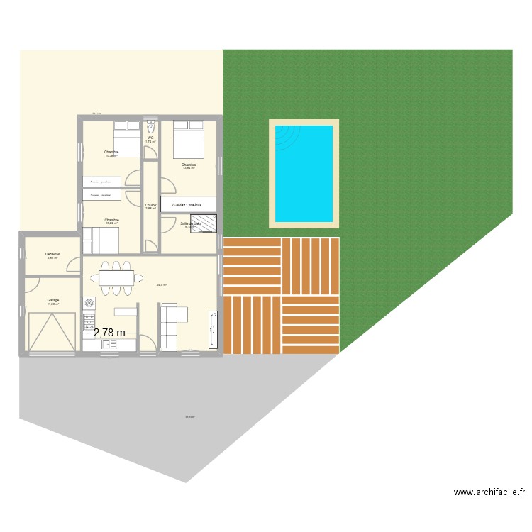 maison16. Plan de 9 pièces et 165 m2