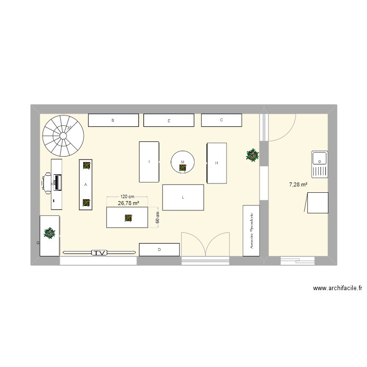 magasin. Plan de 0 pièce et 0 m2