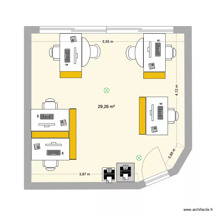 Bureau LDE 94. Plan de 1 pièce et 29 m²