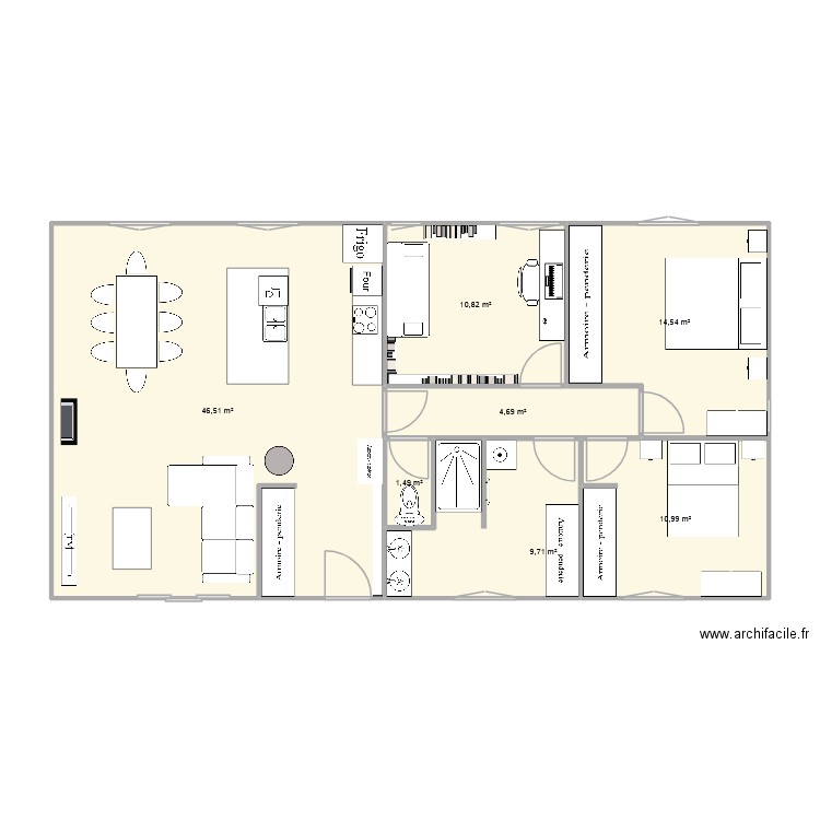 Plan 18. Plan de 7 pièces et 99 m2