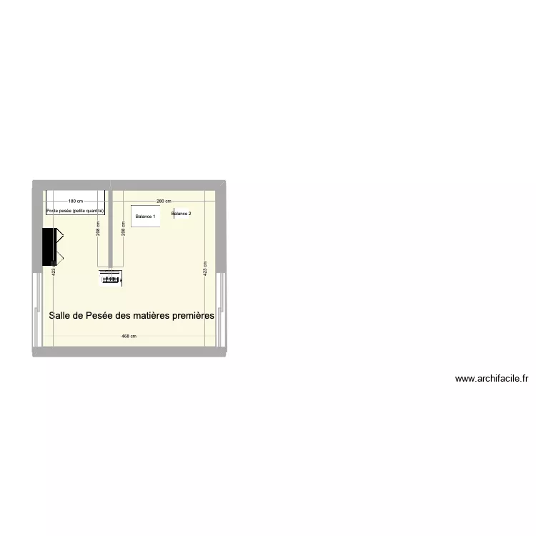 Plan salle pes&eacute;e. Plan de 