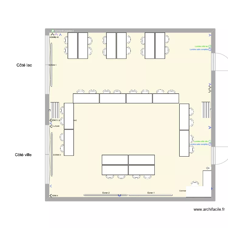 Salle Oxyg&egrave;ne 2235. Plan de 