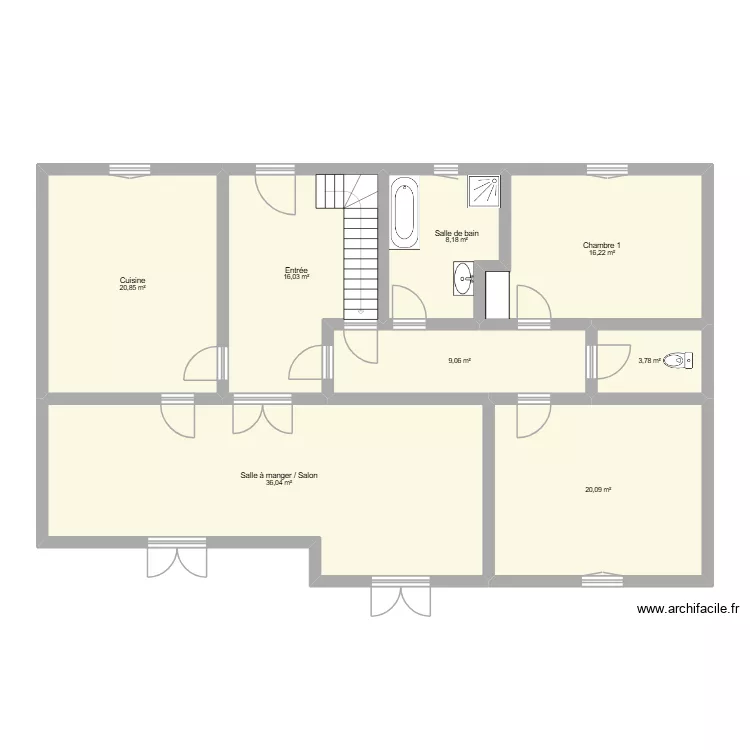 Chris & Marion N1. Plan de 8 pièces et 130 m²