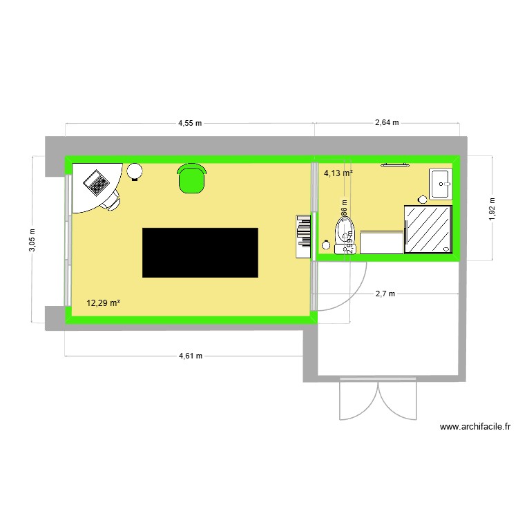 Salon massage. Plan de 0 pièce et 0 m2
