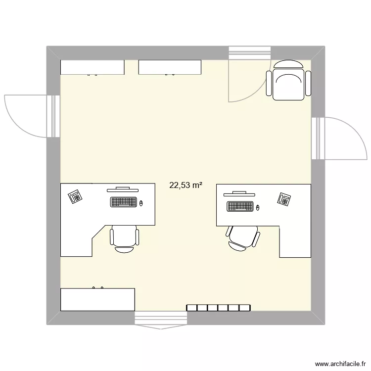 bts. Plan de 1  et 23 m²