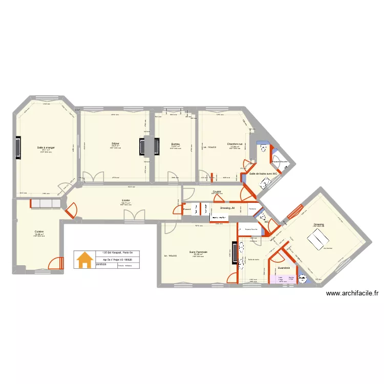 135 Raspail 5e Projet 020726. Plan de 30 et 196 m² 135 Raspail 5e Projet 020726. Plan de 30 et 196 m²