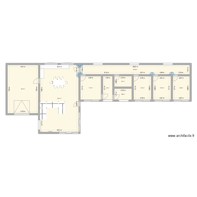 L Magali. Plan de 10 pièces et 182 m2