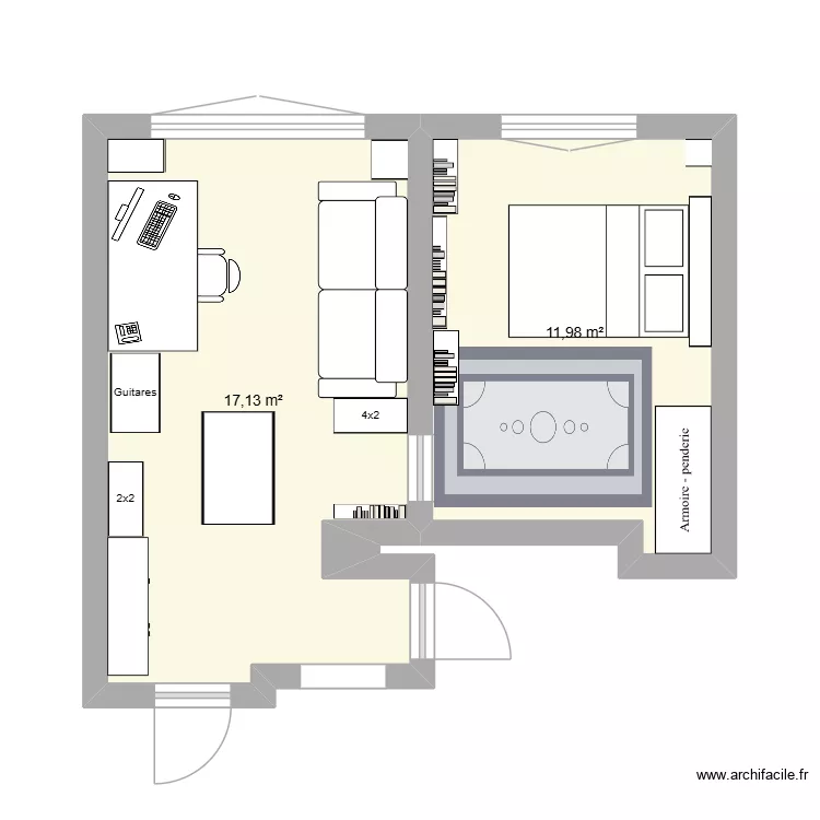 Appart guigui V2. Plan de 2 pièces et 29 m² Appart guigui V2. Plan de 2 pièces et 29 m²