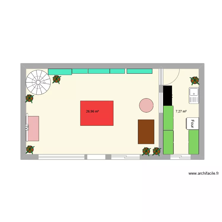 MYLO. Plan de 2  et 34 m²