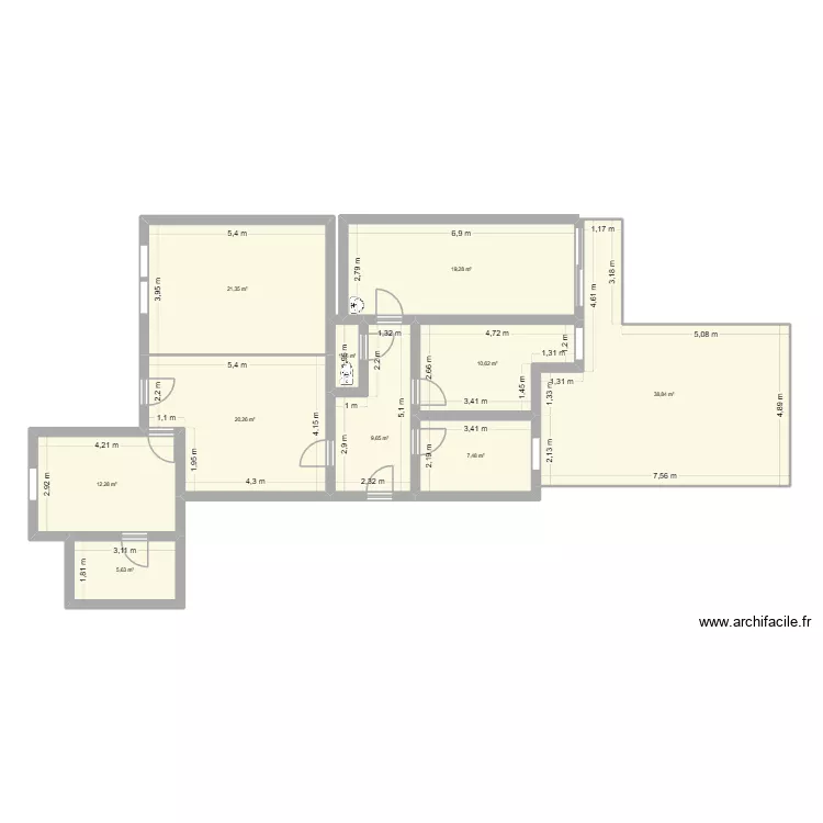 Appart. Plan de 10  et 147 m²