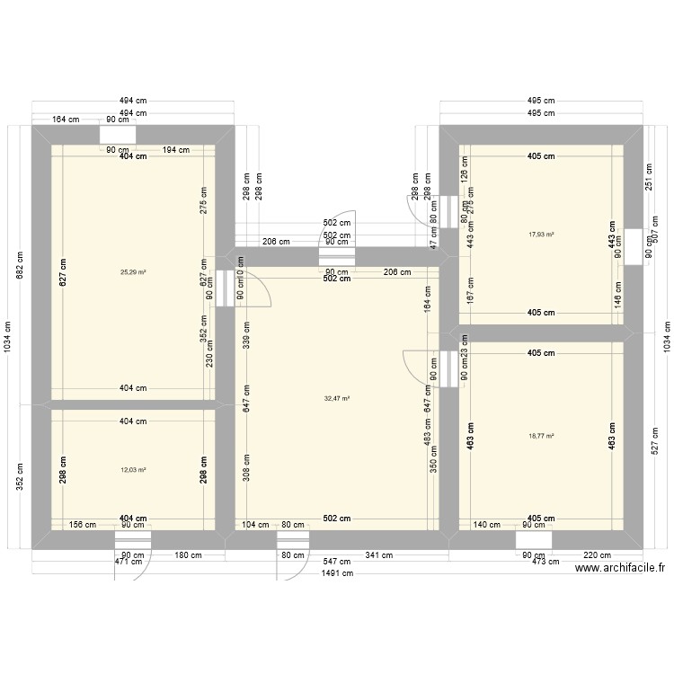 techeneys. Plan de 0 pièce et 0 m2
